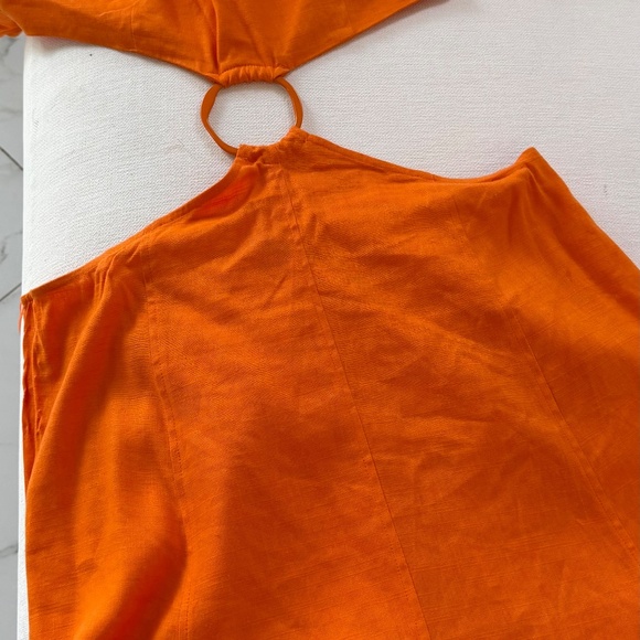 CULT GAIA Nadeesha Dress Orange Linen Maxi size Medium - Picture 5 of 6